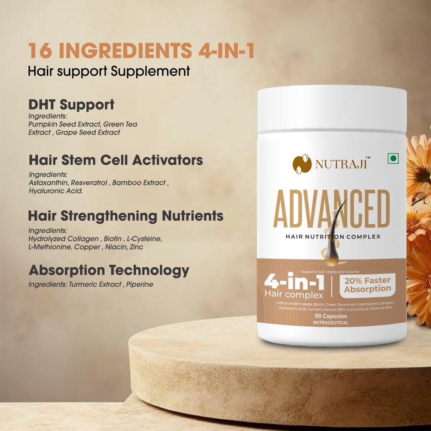 NUTRAJI ADVANCED HAIR GROWTH SUPPLEMENTS